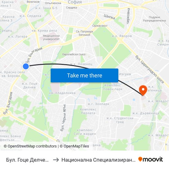 Бул. Гоце Делчев / Gotse Delchev Blvd. (0313) to Национална Специализирана Болница За Активно Лечение По Онкология map