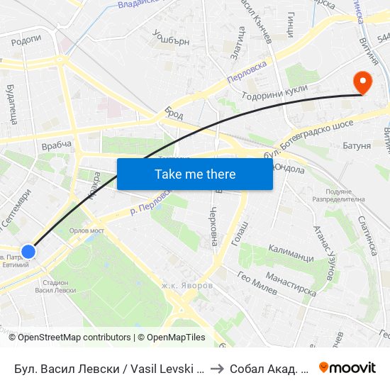 Бул. Васил Левски / Vasil Levski Blvd. (0300) to Собал Акад. Пашев map