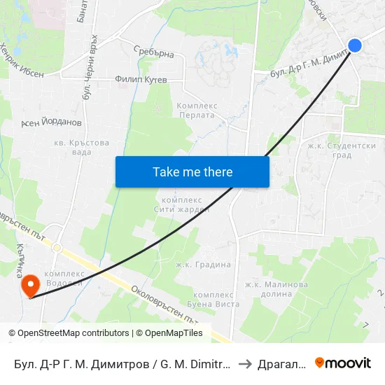 Бул. Д-Р Г. М. Димитров / G. M. Dimitrov Blvd. (0316) to Драгалевци map