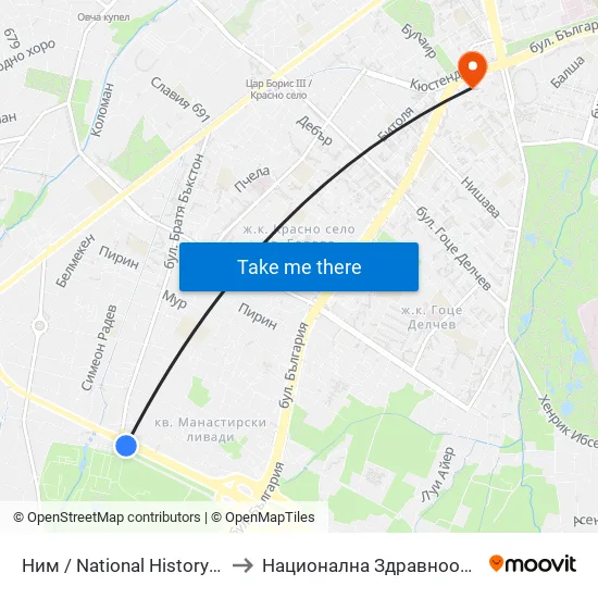 🎨 Ним / National History Museum (1464) to Национална Здравноосигурителна Каса map