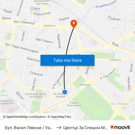 Бул. Васил Левски / Vasil Levski Blvd. (0300) to Център За Спешна Медицинска Помощ map