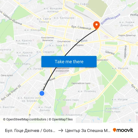 Бул. Гоце Делчев / Gotse Delchev Blvd. (0314) to Център За Спешна Медицинска Помощ map