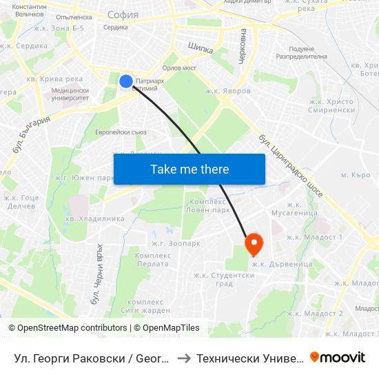 Ул. Георги Раковски / Georgi Rakovsky St. (1886) to Технически Университет - София map