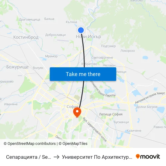 👋 Сепарацията / Separatsiyata (1575) to Университет По Архитектура, Строителство И Геодезия map