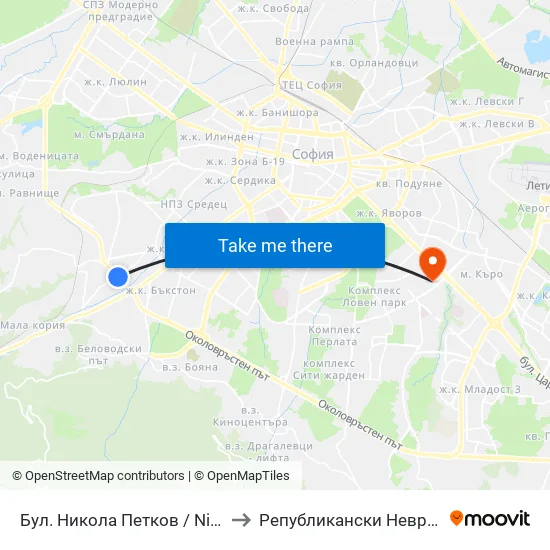 Бул. Никола Петков / Nikola Petkov Blvd. (0350) to Републикански Неврологичен Диспансер map
