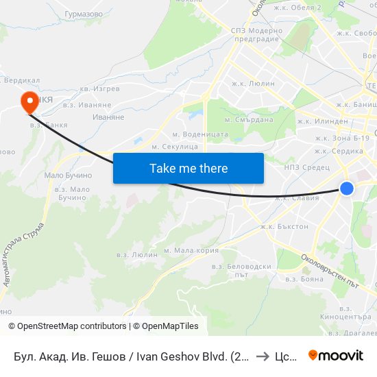Бул. Акад. Ив. Гешов / Ivan Geshov Blvd. (2804) to Цсмп map