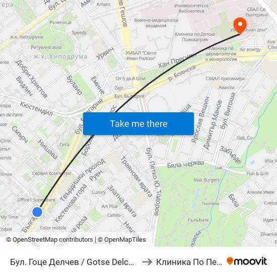 Бул. Гоце Делчев / Gotse Delchev Blvd. (0308) to Клиника По Педиатрия map