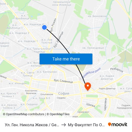 Ул. Ген. Никола Жеков / Gen. Nikola Zhekov St. (1898) to Му Факултет По Обществено Здраве map