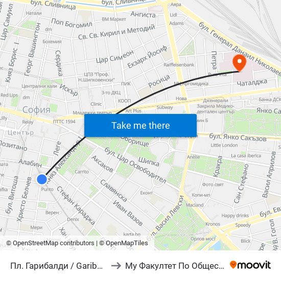 Пл. Гарибалди / Garibaldi Sq. (1996) to Му Факултет По Обществено Здраве map