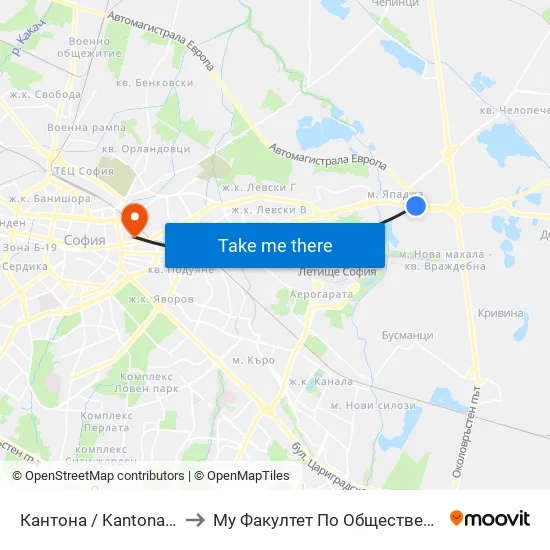 Кантона / Kantona (0788) to Му Факултет По Обществено Здраве map