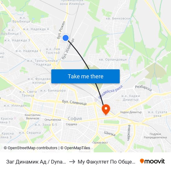 Заг Динамик Ад / Dynamic Ltd. (0728) to Му Факултет По Обществено Здраве map