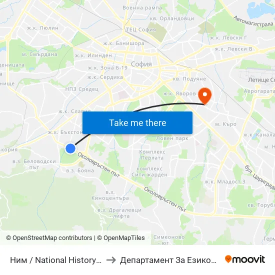 🎨 Ним / National History Museum (1465) to Департамент За Езиково Обучение - Ичс map