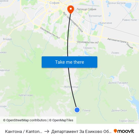 Кантона / Kantona (0792) to Департамент За Езиково Обучение - Ичс map