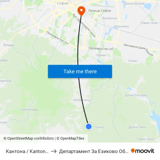 Кантона / Kantona (0791) to Департамент За Езиково Обучение - Ичс map