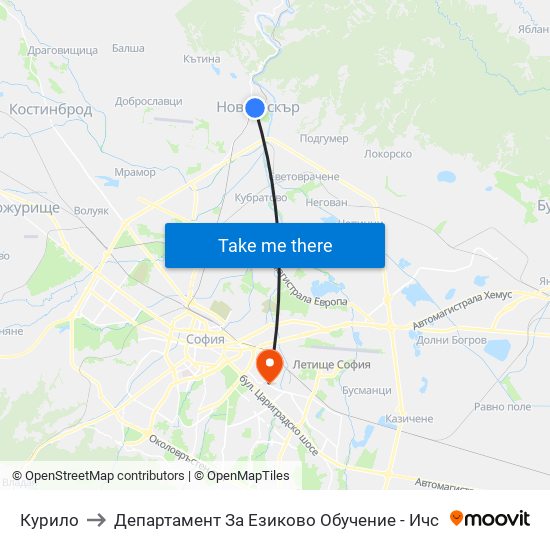 Курило to Департамент За Езиково Обучение - Ичс map