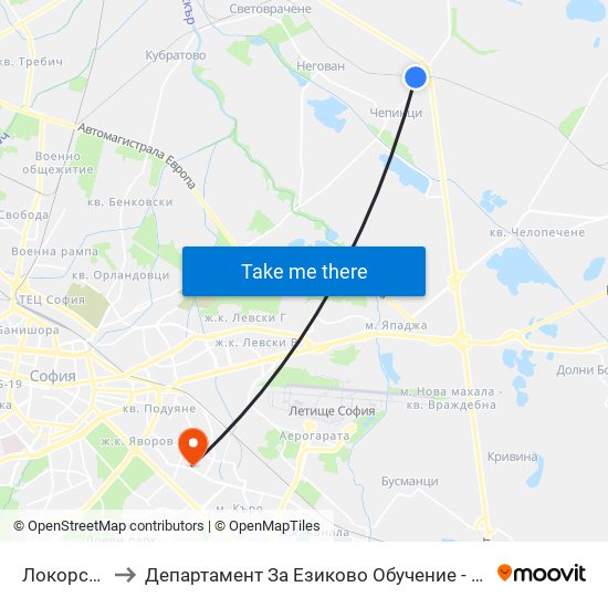 Локорско to Департамент За Езиково Обучение - Ичс map