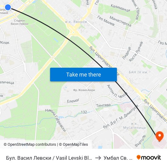 Бул. Васил Левски / Vasil Levski Blvd. (0300) to Умбал Св. Анна map