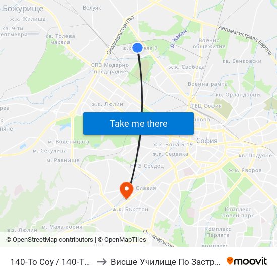140-То Соу / 140-Th School (0013) to Висше Училище По Застраховане И Финанси map