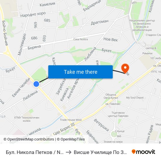 Бул. Никола Петков / Nikola Petkov Blvd. (0347) to Висше Училище По Застраховане И Финанси map