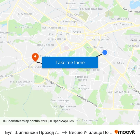 Бул. Шипченски Проход / Shipchenski Prohod Blvd. (0402) to Висше Училище По Застраховане И Финанси map