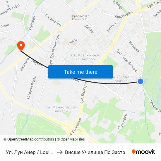 Ул. Луи Айер / Louis Eyer St. (2036) to Висше Училище По Застраховане И Финанси map