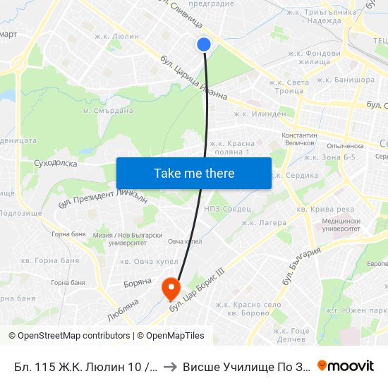 Бл. 115 Ж.К. Люлин 10 / Bl. 115, Lyulin 10 Qr. (0137) to Висше Училище По Застраховане И Финанси map