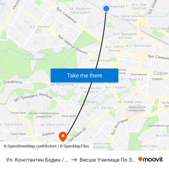Ул. Константин Бодин / Konstantin Bodin St. (2004) to Висше Училище По Застраховане И Финанси map