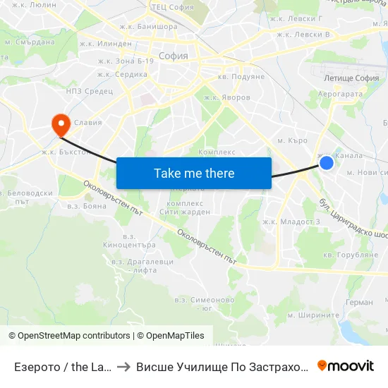 Езерото / the Lake (0559) to Висше Училище По Застраховане И Финанси map