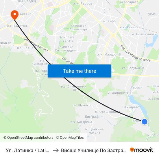 Ул. Латинка / Latinka St. (2019) to Висше Училище По Застраховане И Финанси map