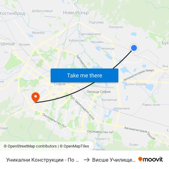 Уникални Конструкции - По Желание / Unikalni Konstruktsii - on Demand (2265) to Висше Училище По Застраховане И Финанси map