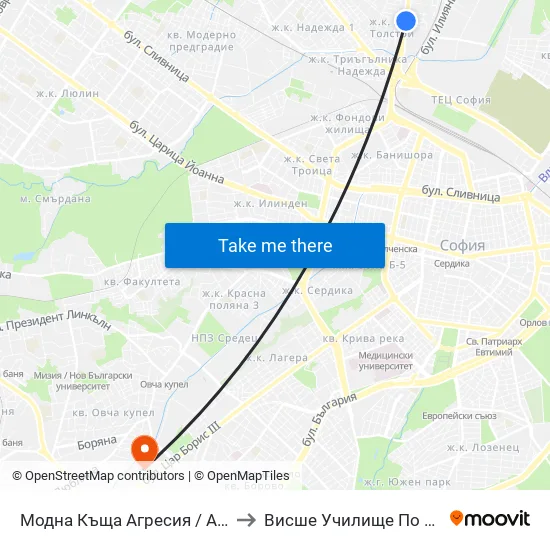 Модна Къща Агресия / Agressia Fashion House (0540) to Висше Училище По Застраховане И Финанси map