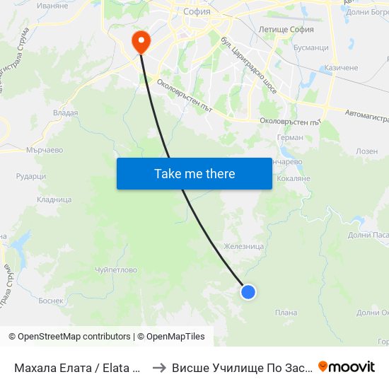 Махала Елата / Elata Neighbourhood (0563) to Висше Училище По Застраховане И Финанси map