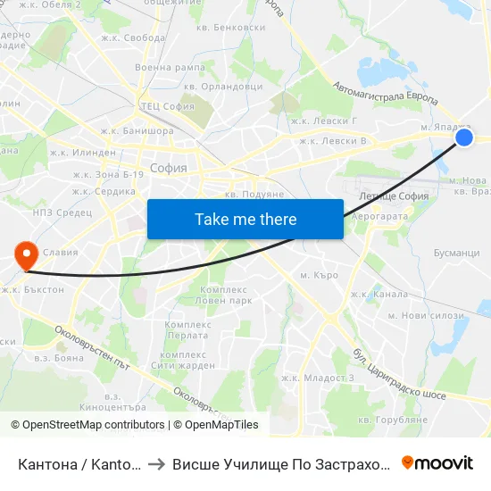 Кантона / Kantona (0788) to Висше Училище По Застраховане И Финанси map