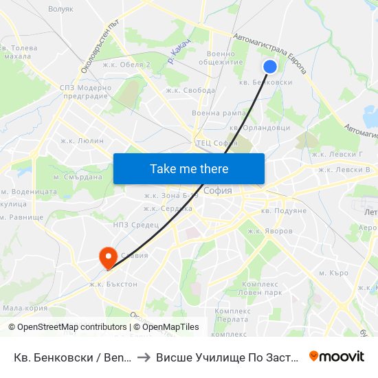 Кв. Бенковски / Benkovski Qr. (0806) to Висше Училище По Застраховане И Финанси map