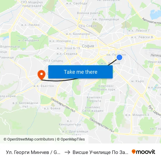 Ул. Георги Минчев / Georgi Minchev St. (1924) to Висше Училище По Застраховане И Финанси map