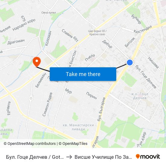 Бул. Гоце Делчев / Gotse Delchev Blvd. (0312) to Висше Училище По Застраховане И Финанси map