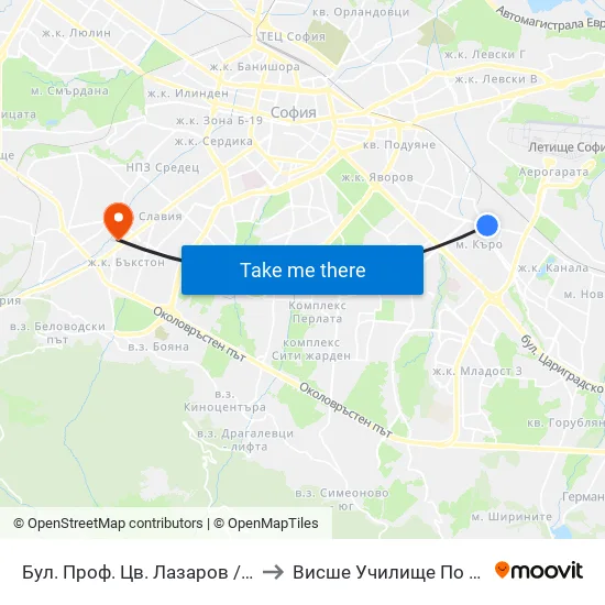 Бул. Проф. Цв. Лазаров / Prof. Tsv. Lazarov Blvd. (0370) to Висше Училище По Застраховане И Финанси map