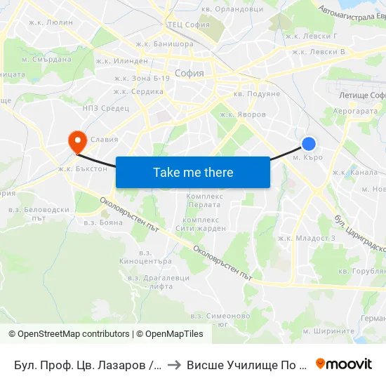 Бул. Проф. Цв. Лазаров / Prof. Tsv. Lazarov Blvd. (0371) to Висше Училище По Застраховане И Финанси map