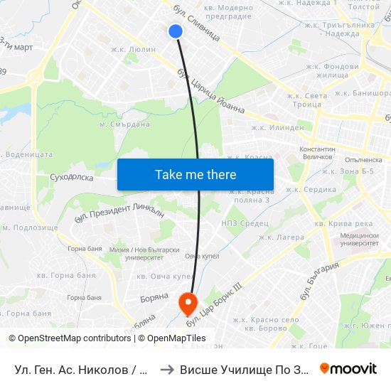 Ул. Ген. Ас. Николов / Gen. As. Nikolov St. (1891) to Висше Училище По Застраховане И Финанси map