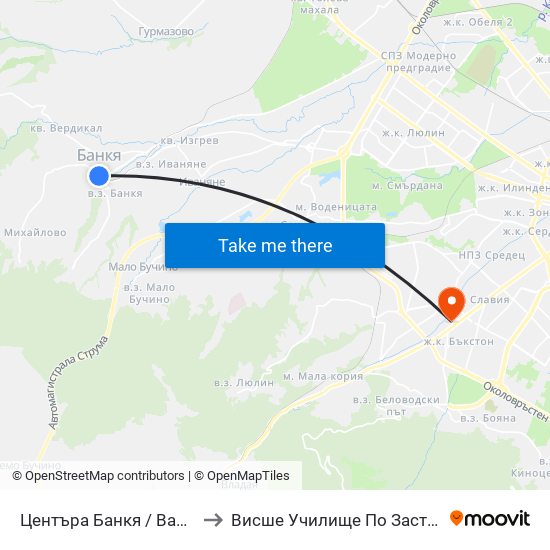 Центъра Банкя / Bankya Centre (6298) to Висше Училище По Застраховане И Финанси map