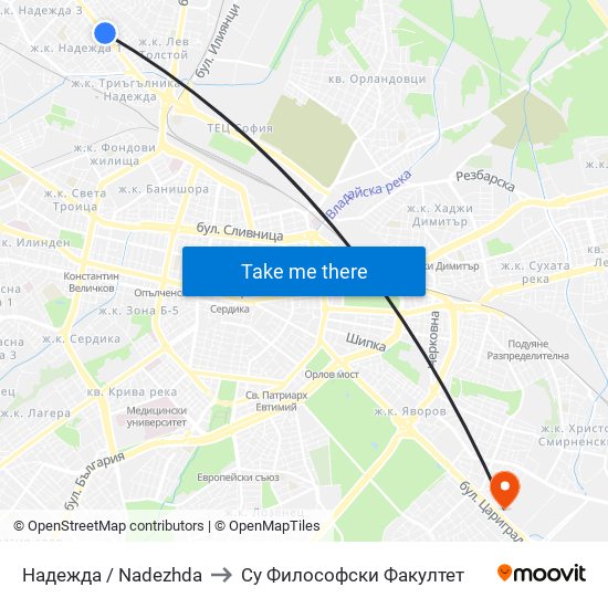 Надежда / Nadezhda to Су Философски Факултет map