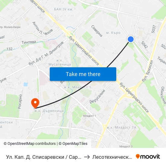 Ул. Кап. Д. Списаревски / Capt. D. Spisarevski St. (1985) to Лесотехнически Университет map