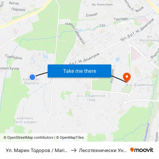 Ул. Марин Тодоров / Marin Todorov St. to Лесотехнически Университет map