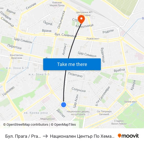 Бул. Прага / Prague Blvd. (0365) to Национален Център По Хематология И Трансфузиология map