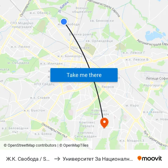 Ж.К. Свобода / Svoboda Qr. (0686) to Университет За Национално И Световно Стопанство map