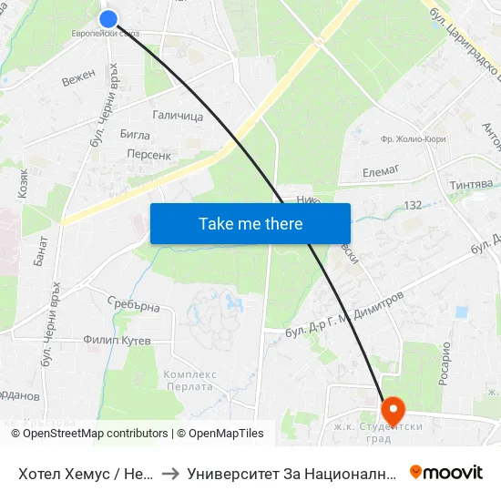 Ⓜ️ Хотел Хемус / Hemus Hotel (2330) to Университет За Национално И Световно Стопанство map