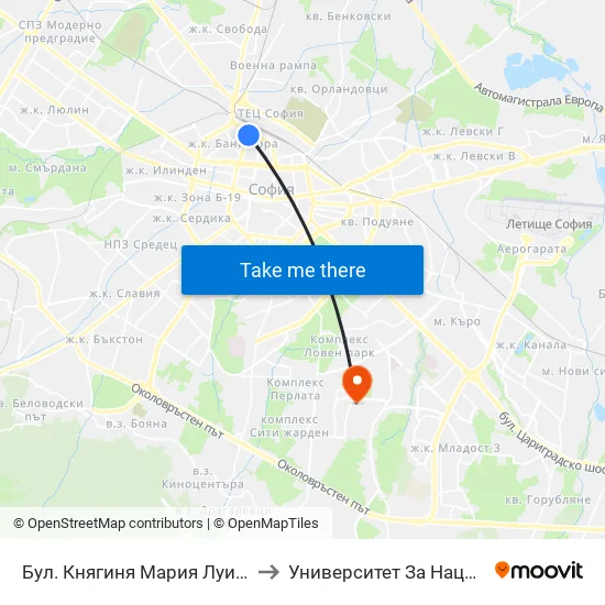 Бул. Княгиня Мария Луиза / Knyaginya Maria Luiza Blvd. (0323) to Университет За Национално И Световно Стопанство map