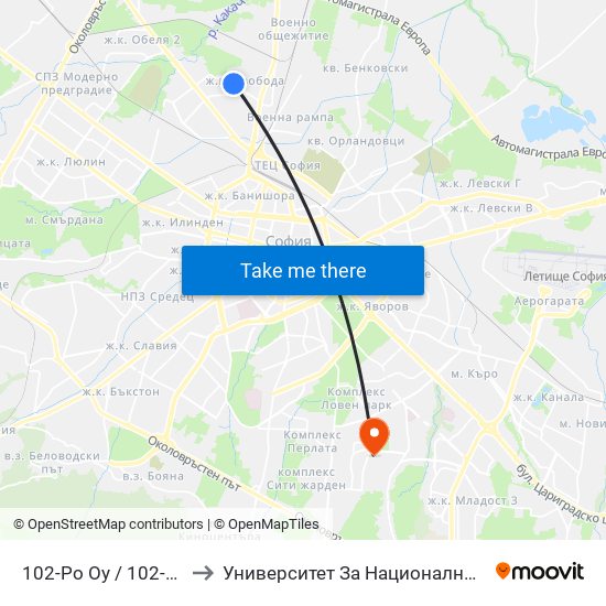 102-Ро Оу / 102-Th School (2578) to Университет За Национално И Световно Стопанство map