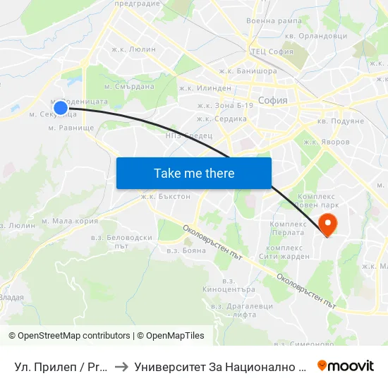 Ул. Прилеп / Prilep St. (1682) to Университет За Национално И Световно Стопанство map