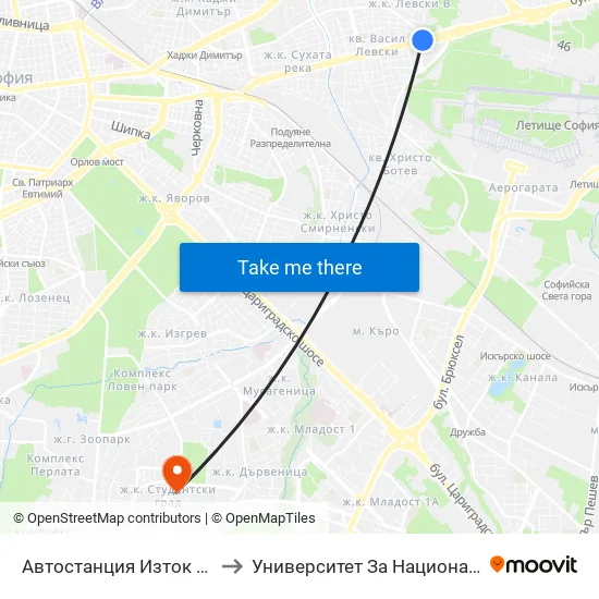 🚌 Автостанция Изток / Iztok Bus Station (2023) to Университет За Национално И Световно Стопанство map